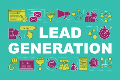 Lead generation image with icons.