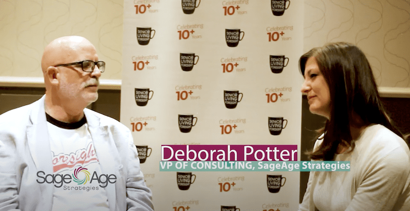 deborah-potter-interview Deborah Potter and Steve Moran speaking during an interview.